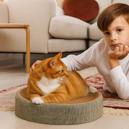 Oval Cat Scratcher Bed - Sisal Scratch Pad & Sleeping Mat