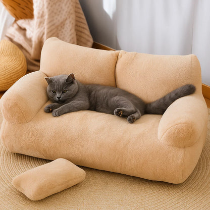 Cozy Plush Cat Sofa Bed - Winter Warmth for Pets