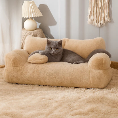 Cozy Plush Cat Sofa Bed - Winter Warmth for Pets