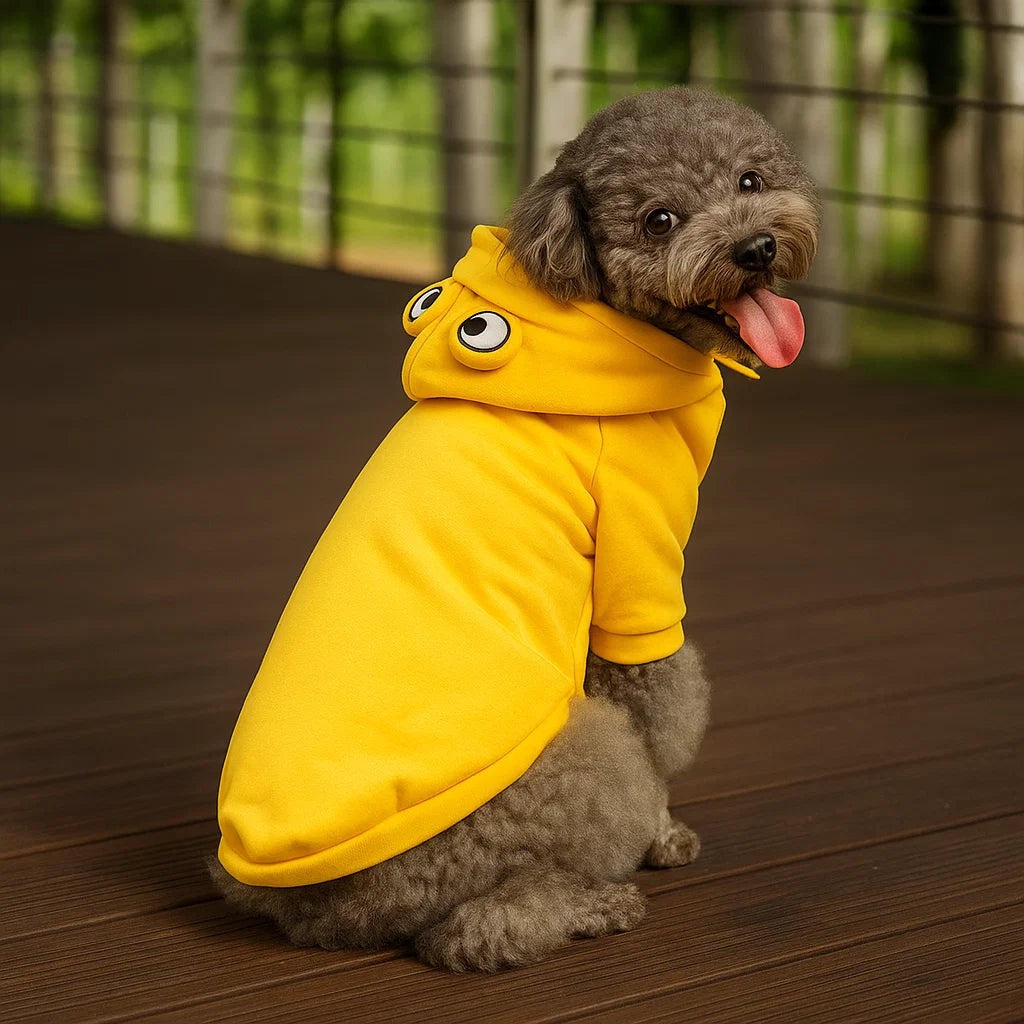 Adorable Frog Pet Hoodie for Small & Medium Dogs - Cozy & Fun