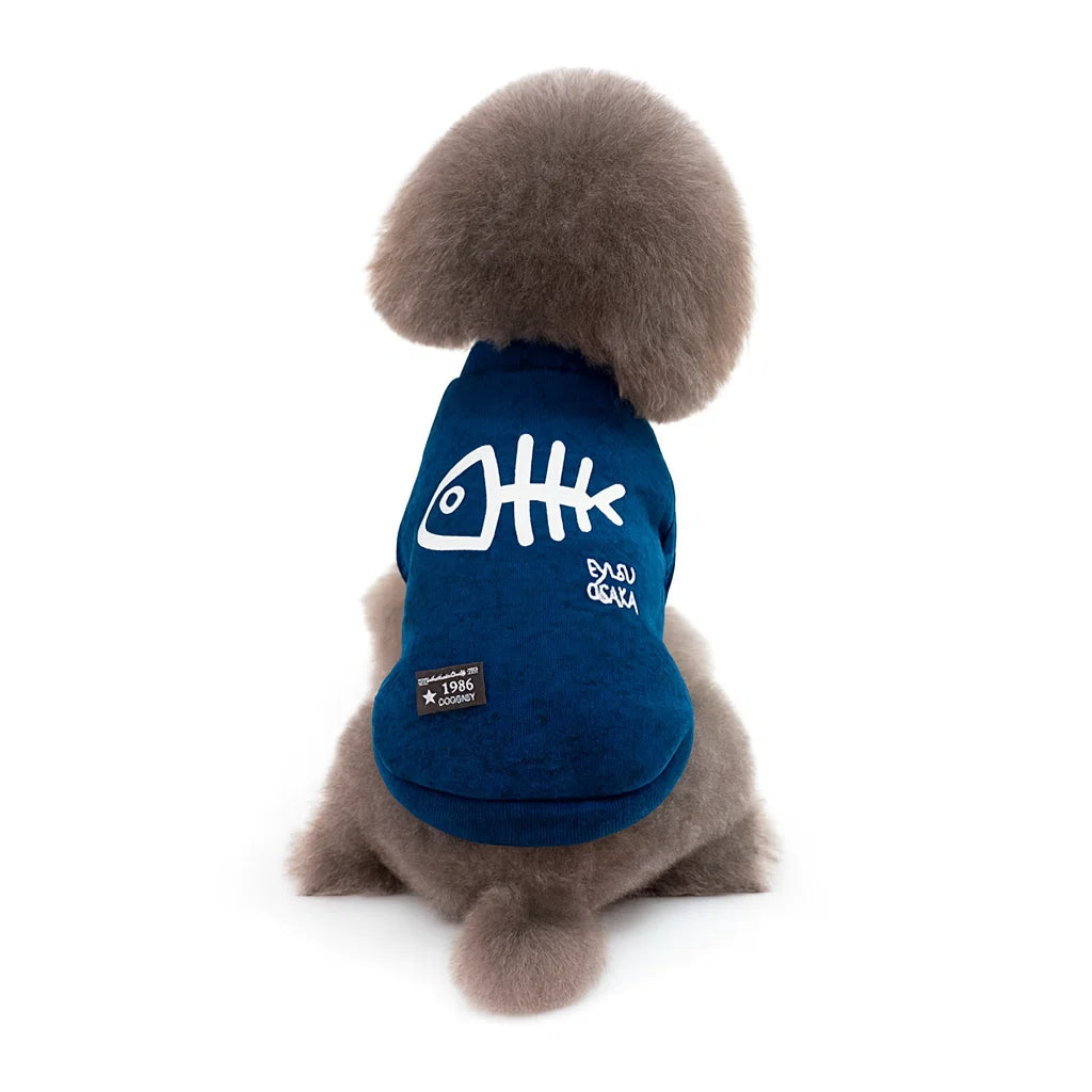 Cozy Fishbone Pet Sweatshirt for Cats & Dogs