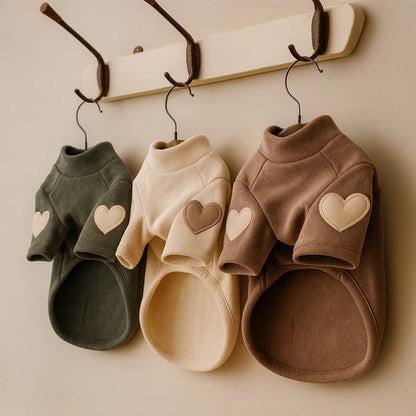Cozy Heart Pet Hoodie - Warm Winter Dog Clothes