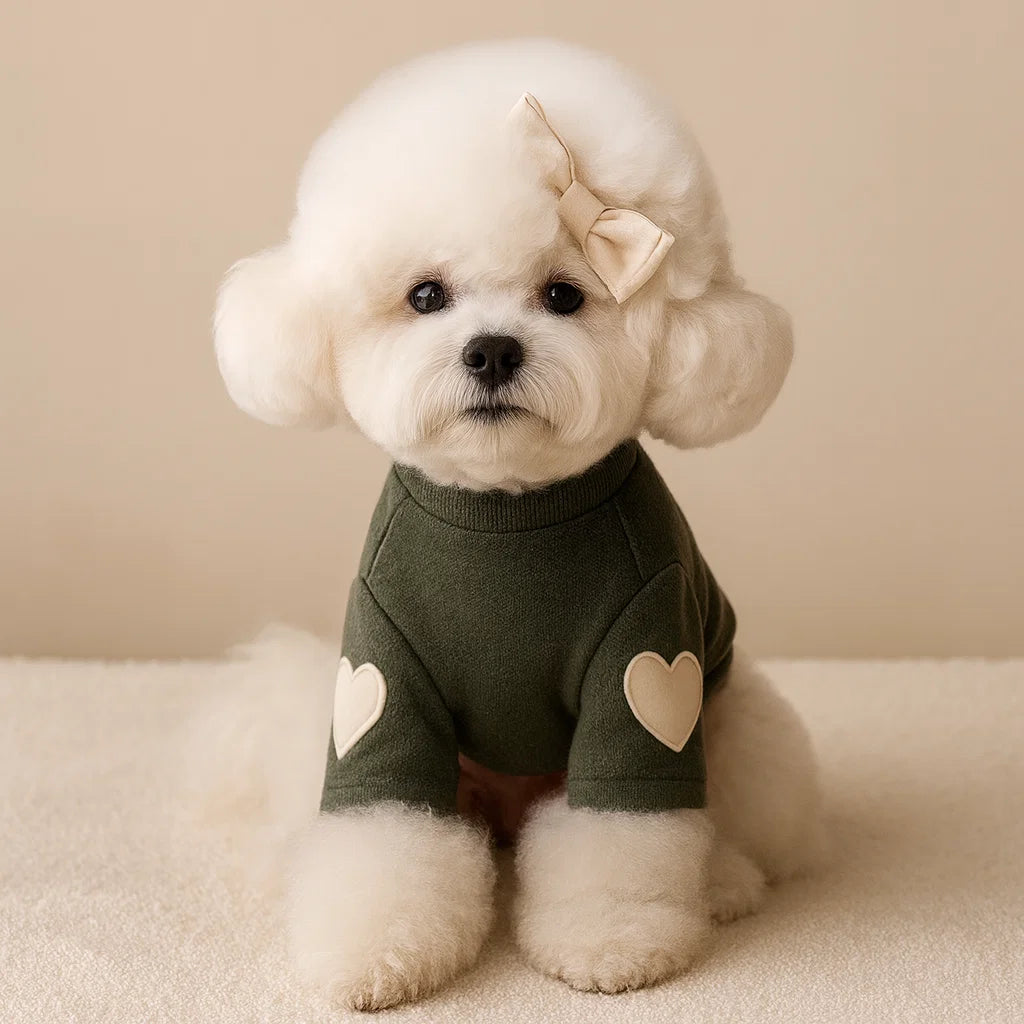 Cozy Heart Pet Hoodie - Warm Winter Dog Clothes