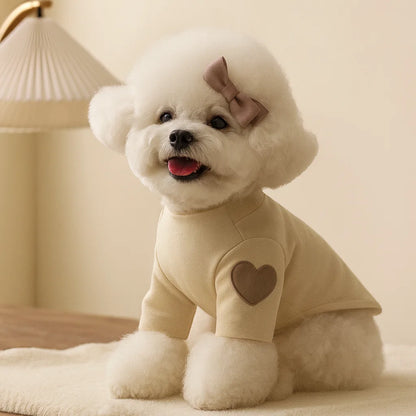 Cozy Heart Pet Hoodie - Warm Winter Dog Clothes