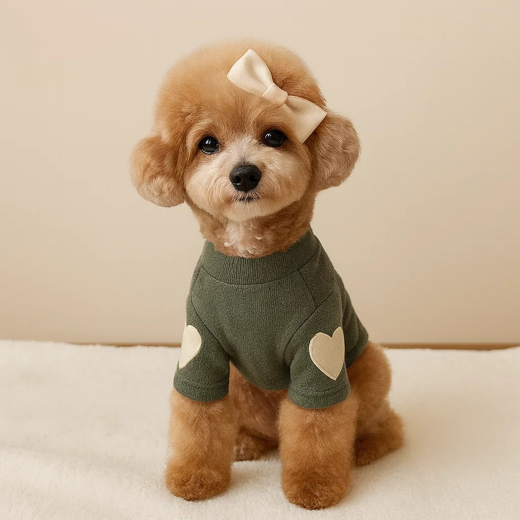 Cozy Heart Pet Hoodie - Warm Winter Dog Clothes