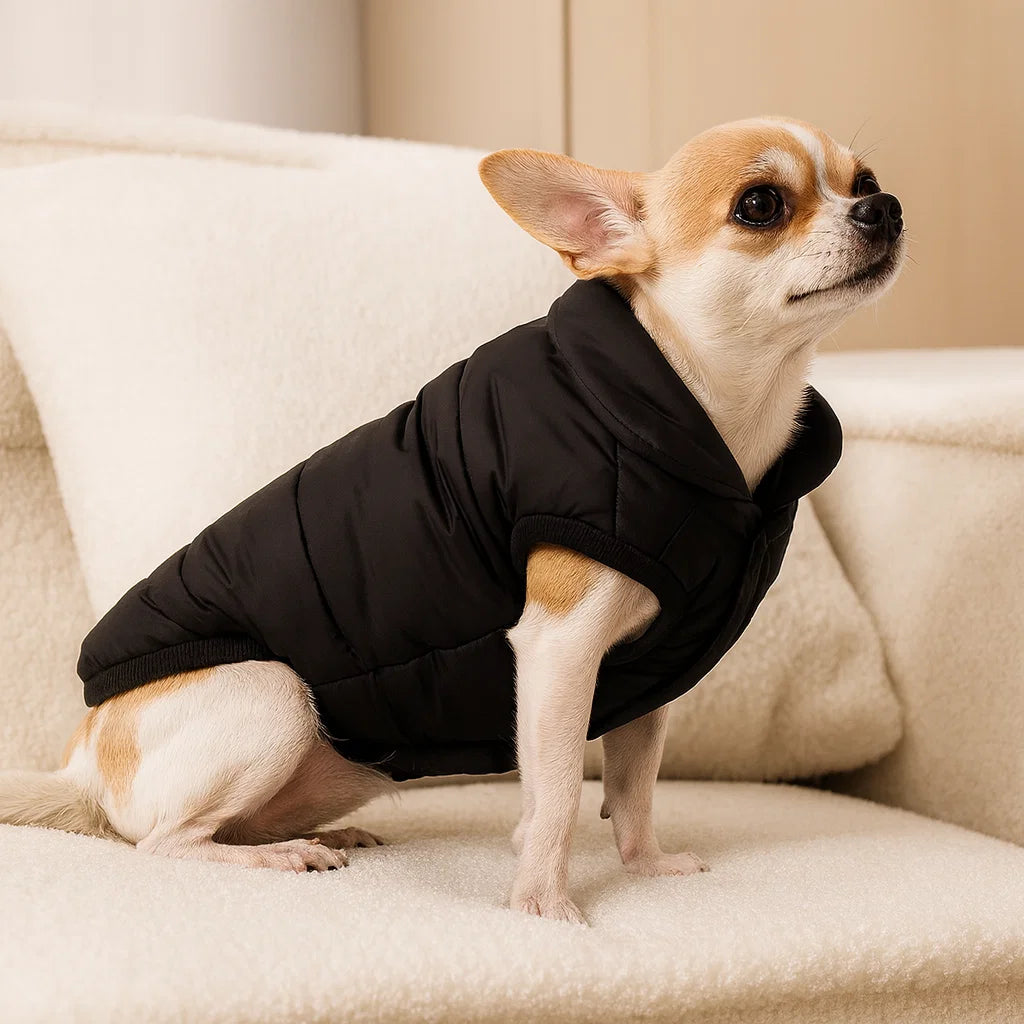 Cozy Fleece Dog Hoodie with D-ring for Winter