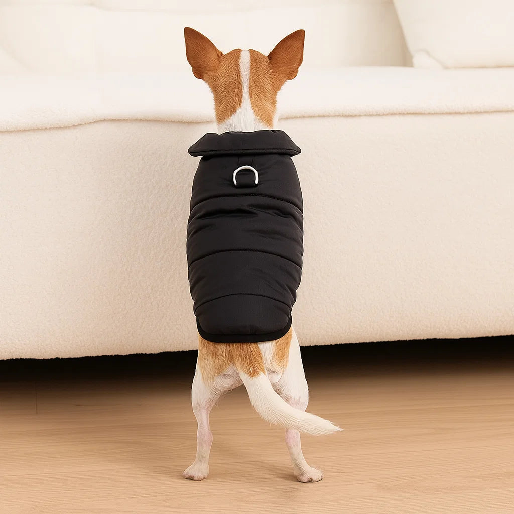 Cozy Fleece Dog Hoodie with D-ring for Winter