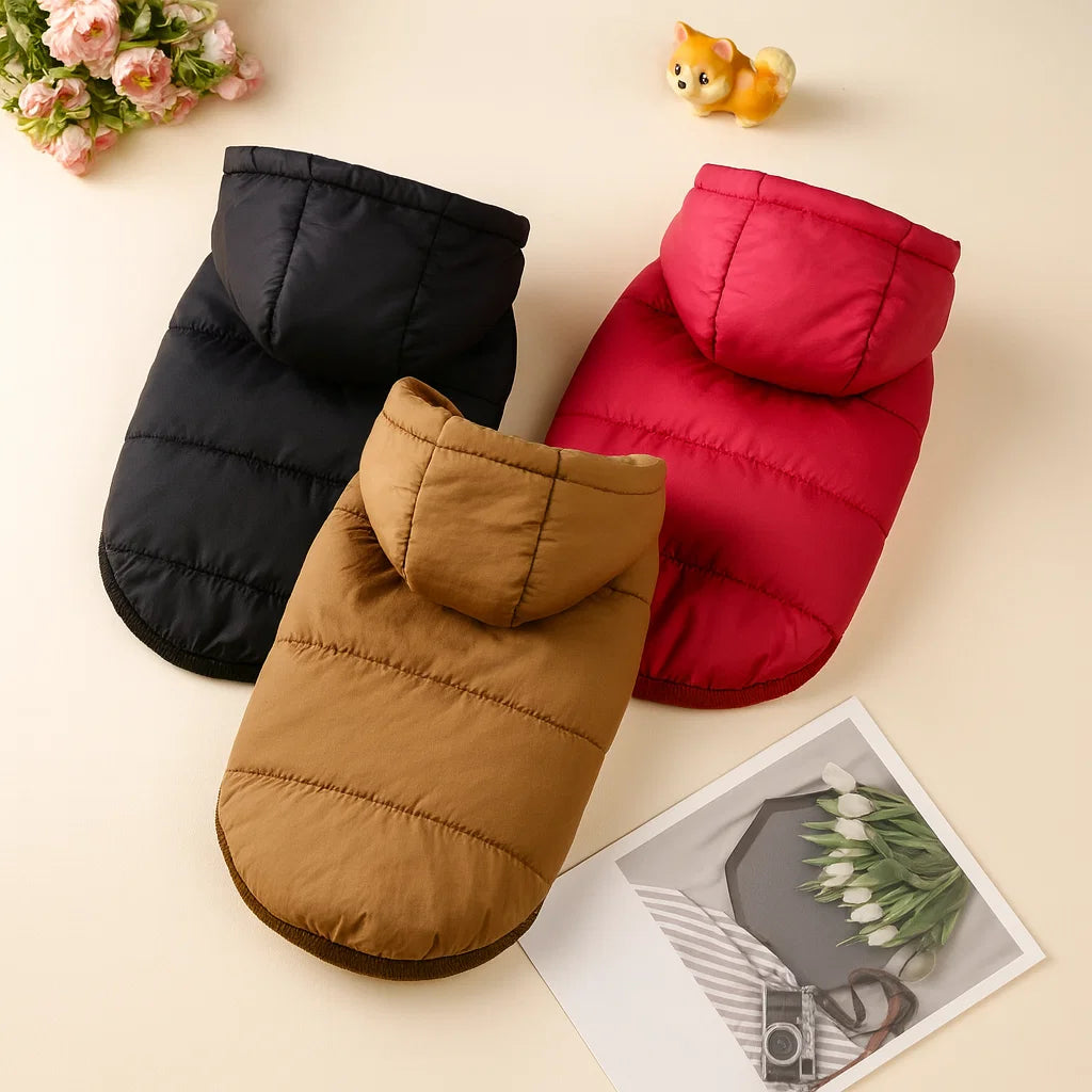 Cozy Fleece Dog Hoodie with D-ring for Winter