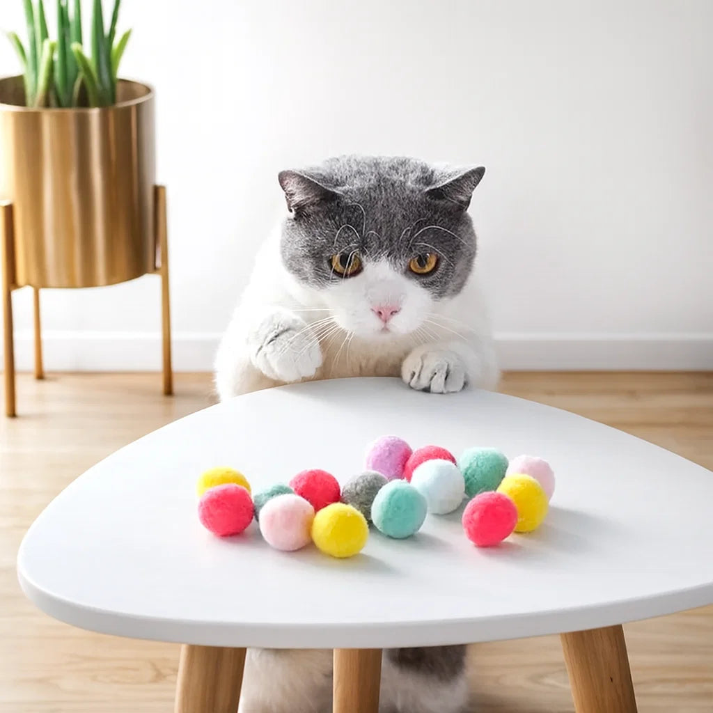 Interactive Cat Toy Launcher with Plush Balls