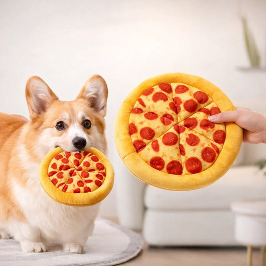 Irresistible Squeaky Dog Toys - Pizza & Doughnut Shapes
