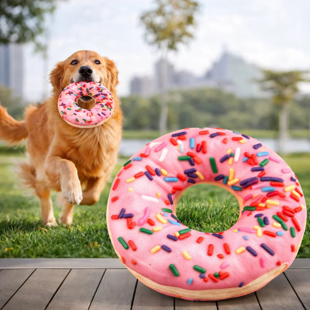 Irresistible Squeaky Dog Toys - Pizza & Doughnut Shapes