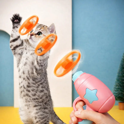 Interactive Cat Toy Flying Disc Shooter for Fun & Training