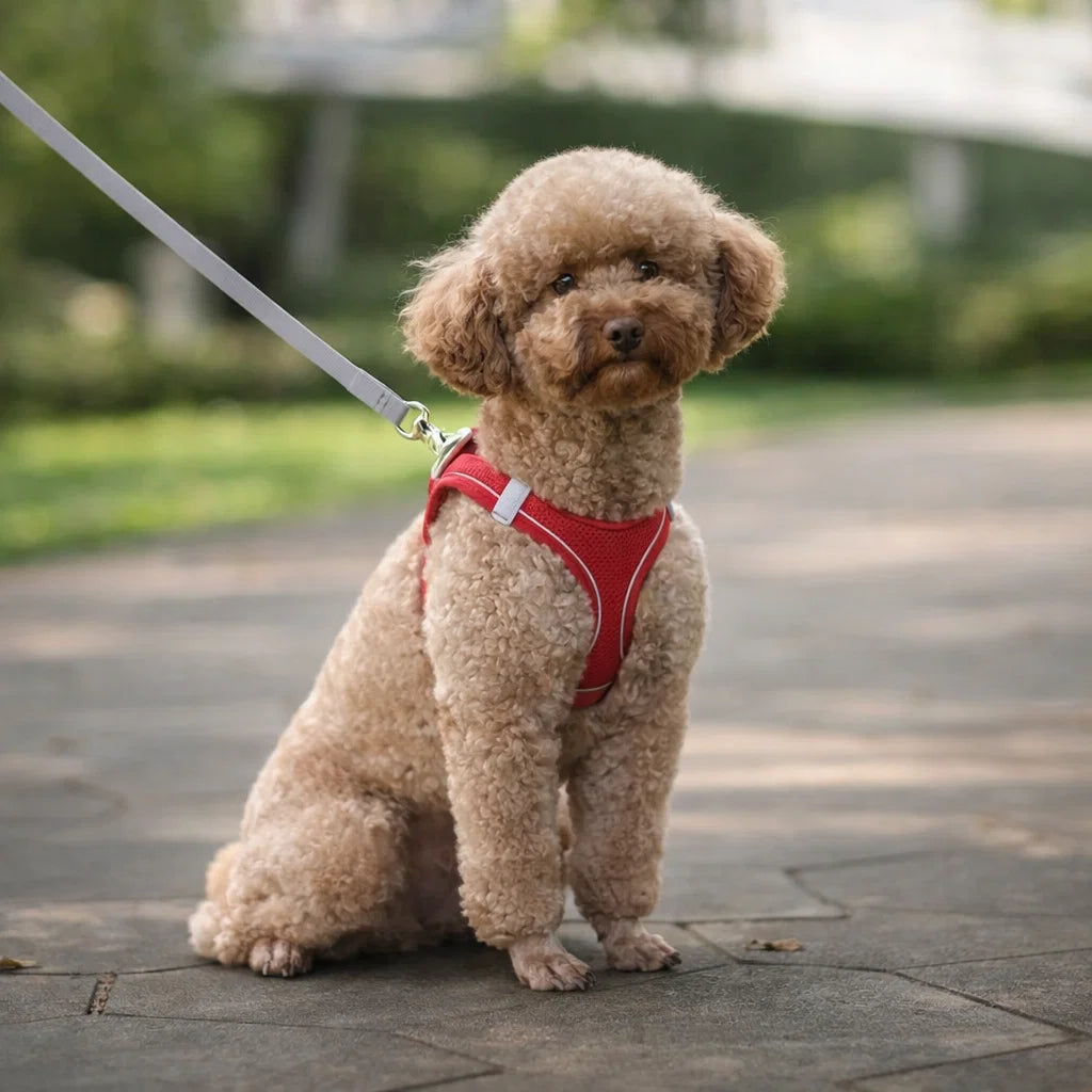 Adjustable Reflective Harness & Leash Set for Small Dogs