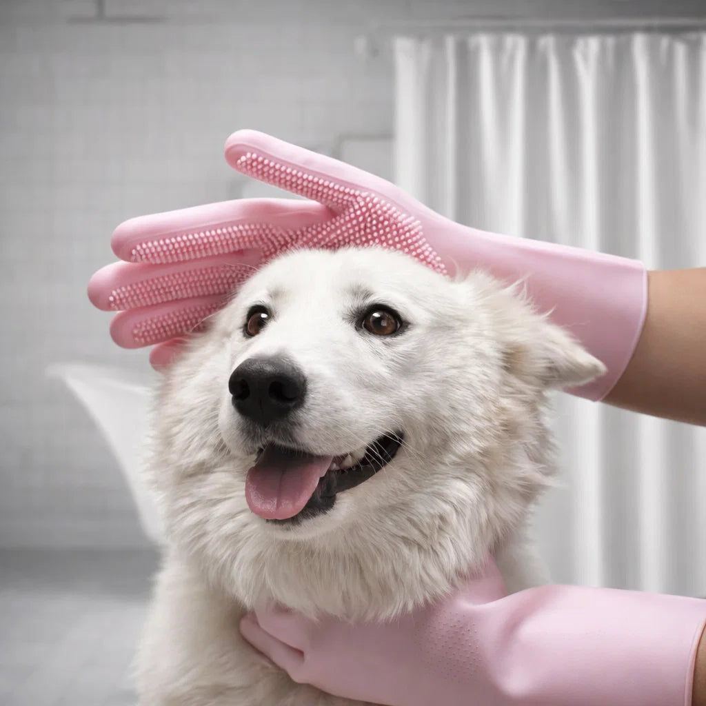 Silicone Pet Bath Gloves - Anti-Scratch & Bite