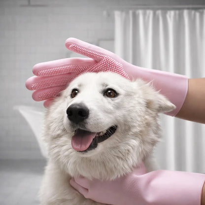 Silicone Pet Bath Gloves - Anti-Scratch & Bite