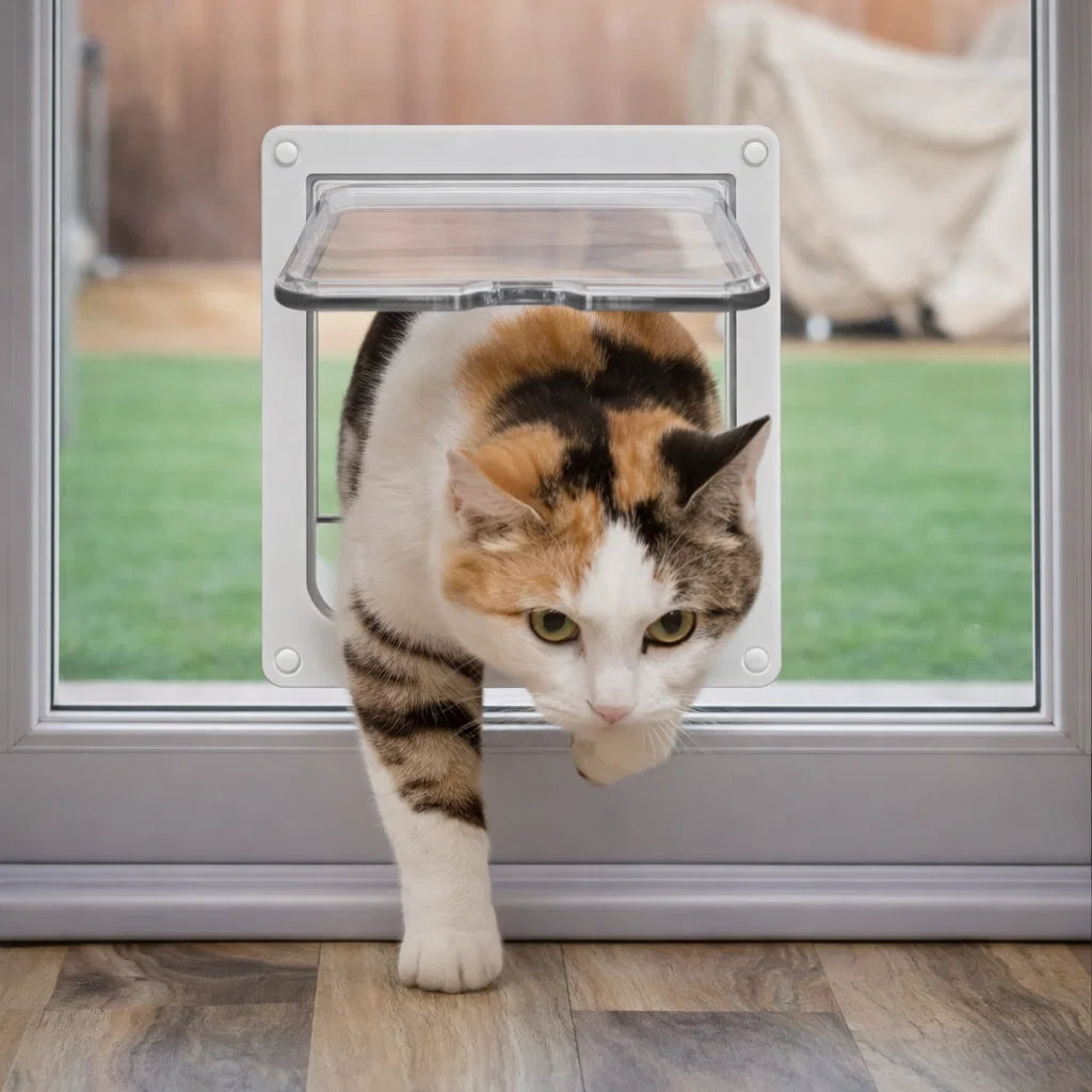 Magnetic Cat Door with 4-Way Lock for Safe Pet Access