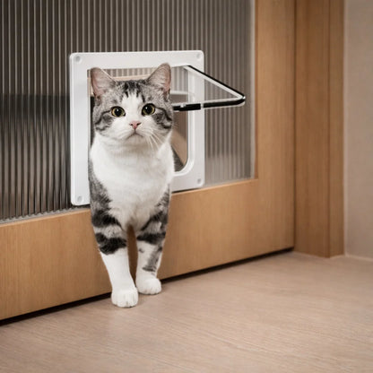 Magnetic Cat Door with 4-Way Lock for Safe Pet Access