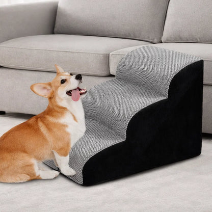 Luxury Memory Foam Pet Stairs - Non-Slip & Washable
