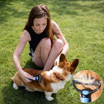Ultimate Pet Deshedding & Grooming Brush for Dogs & Cats