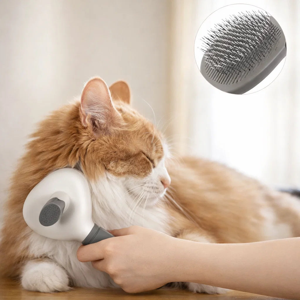 Self-Cleaning Pet Hair Removal Brush for Dogs & Cats