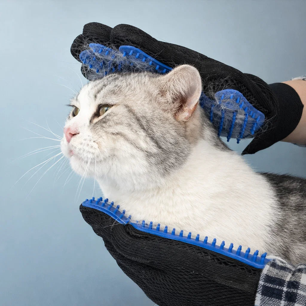 Silicone Pet Grooming Gloves for Easy Hair Removal