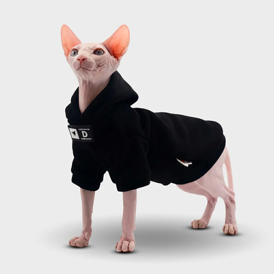 Chic Cat Hoodie for Hairless Breeds - Cozy Spring/Fall Wear