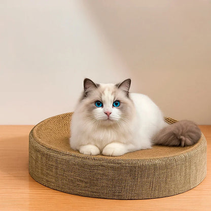 Oval Cat Scratcher Bed - Sisal Scratch Pad & Sleeping Mat
