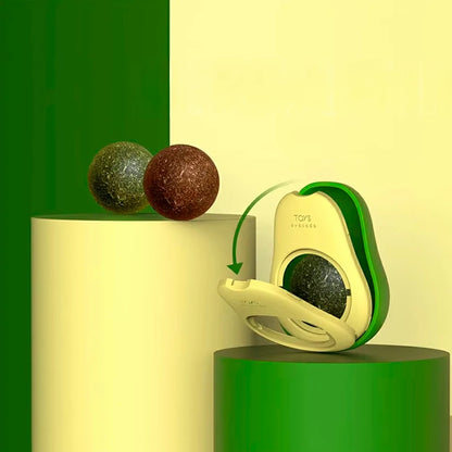 Rotating Avocado Catnip Toy for Cats - Teeth Cleaning Fun