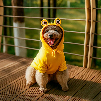 Adorable Frog Pet Hoodie for Small & Medium Dogs - Cozy & Fun