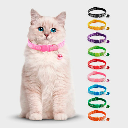 Colorful Pet Collar with Bell - Adjustable for Cats & Dogs