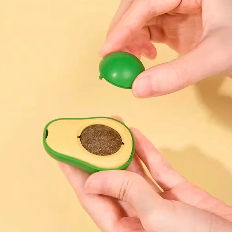 Rotating Avocado Catnip Toy for Cats - Teeth Cleaning Fun