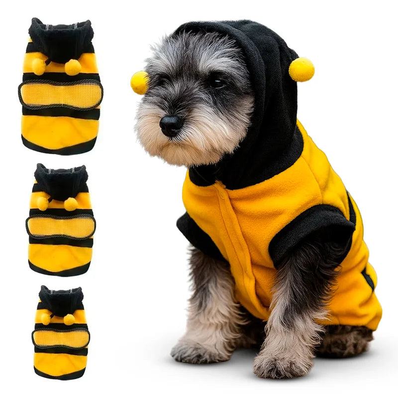 Bee Costume Hoodie for Dogs and Cats - Cozy Fleece Apparel