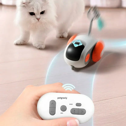 Interactive Smart Cat Toy Car with Remote Control