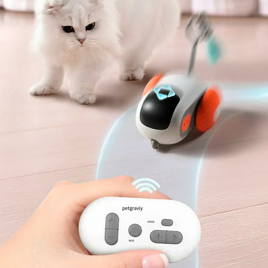 Interactive Smart Cat Toy Car with Remote Control