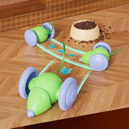 Interactive Rechargeable Cat Toy with Obstacle Avoidance