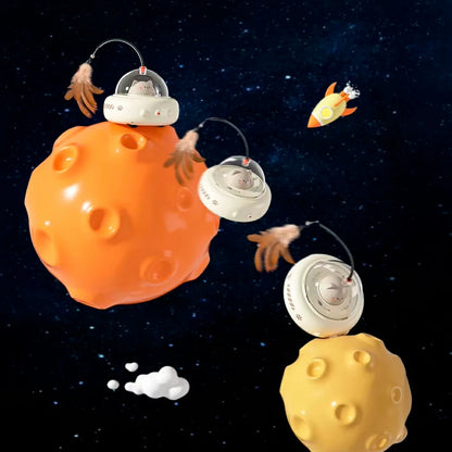 Interactive UFO Cat Teaser Toy with Laser & Feather