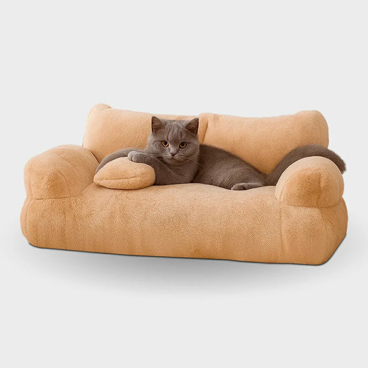 Cozy Plush Cat Sofa Bed - Winter Warmth for Pets