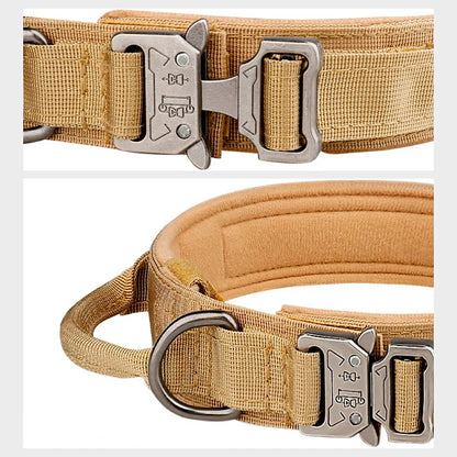 Tactical Nylon Dog Collar with Metal Buckle for Training