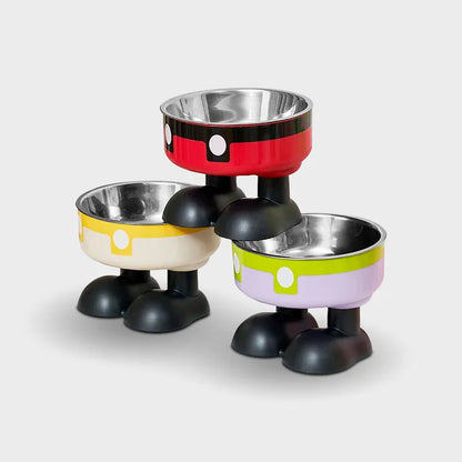 Elevated Colorful Stainless Steel Pet Bowl - Large Capacity