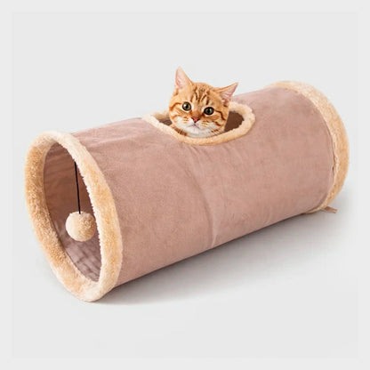 Cozy Suede Tunnel for Pets - Interactive Play & Comfort