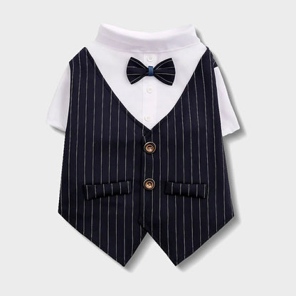 Elegant Dog Tuxedo with Bow Tie for Special Occasions