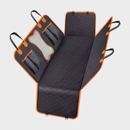 TravelGuard Pro – Premium Waterproof Rear Seat Cover with Mesh Window & Safety Belt