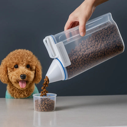 Pet Food Storage Container with Measuring Cup - 1.5kg/2kg