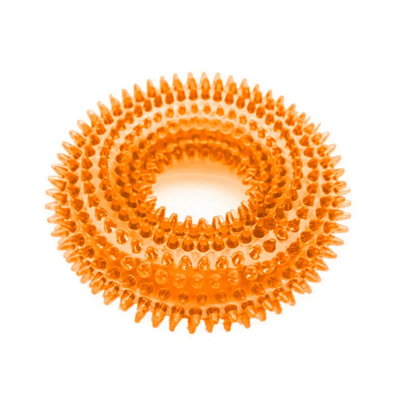Interactive Squeaky Chew Toy for Dogs - Durable TPR Molar Ring