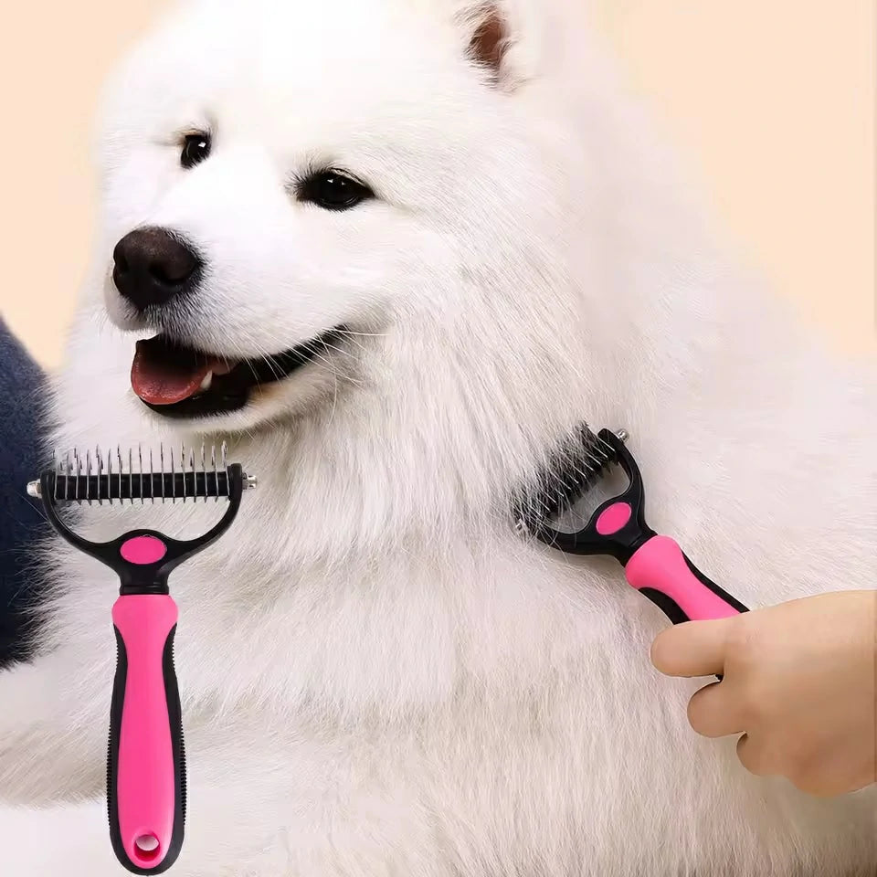 Ultimate Pet Deshedding & Grooming Brush for Dogs & Cats