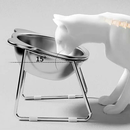 Ergonomic Stainless Steel Pet Bowl with Stand