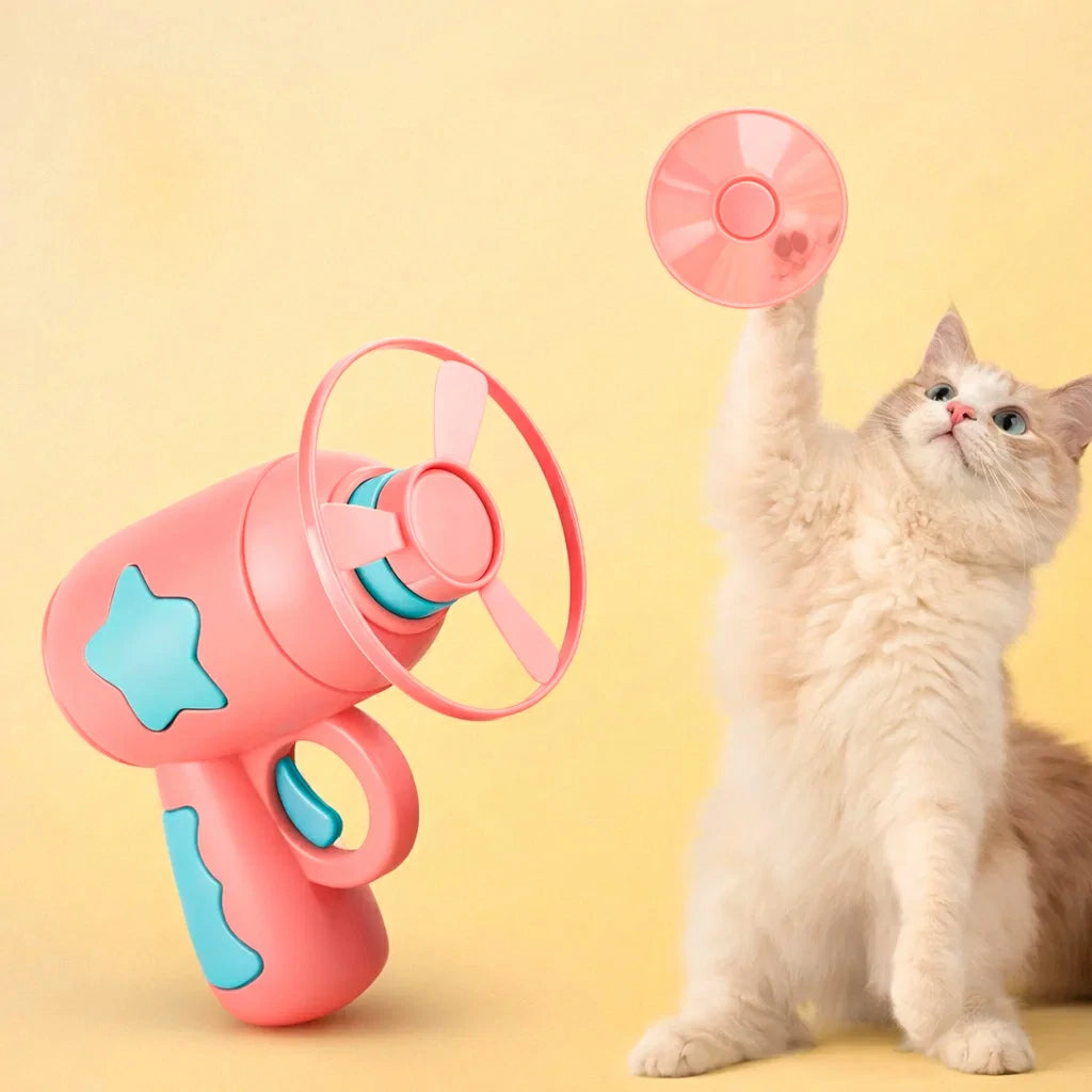 Interactive Cat Toy Flying Disc Shooter for Fun & Training