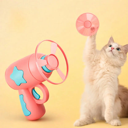 Interactive Cat Toy Flying Disc Shooter for Fun & Training