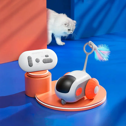 Interactive Smart Cat Toy Car with Remote Control