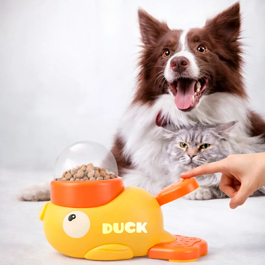 SmartFeeder Duck – 2-in-1 Interactive Treat Dispenser & Slow Feeder Toy